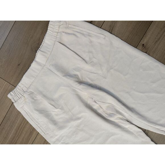 NWT a new day White Cream Women's Pants Trouser Dress Pants L Large Elastic Wais - Picture 4 of 6